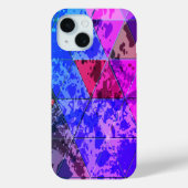 Blaues Violett Farbvolle Grunge-Textur Case-Mate iPhone Hülle (Rückseite)