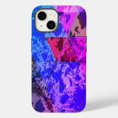 Blaues Violett Farbvolle Grunge-Textur Case-Mate iPhone Hülle (Rückseite)