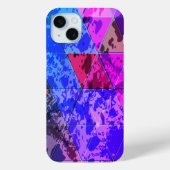 Blaues Violett Farbvolle Grunge-Textur Case-Mate iPhone Hülle (Rückseite)