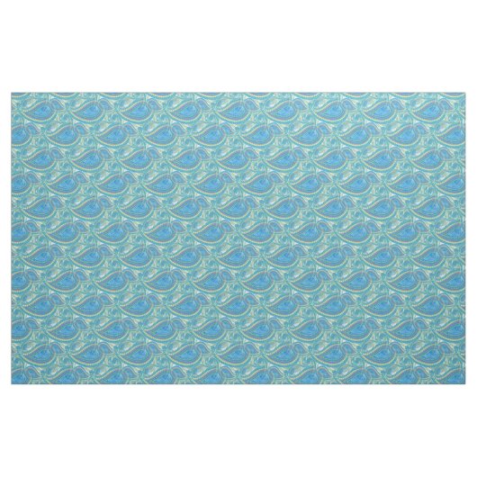 Blaues Violett Grün Paisley Blumenmuster Stoff (Fat Quarter (45,7 x 55,9 cm))