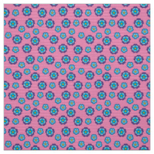 Blaues Violett Rosa Blumenmuster Stoff