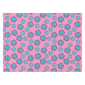 Blaues Violett Rosa Blumenmuster Tischdecke (Vorderseite (Horizontal))