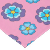 Blaues Violett Rosa Blumenmuster Tischdecke (Schrägansicht)