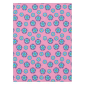 Blaues Violett Rosa Blumenmuster Tischdecke (Vorderseite)