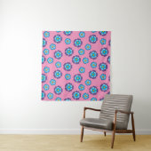 Blaues Violett Rosa Blumenmuster Wandteppich (Beispiel (Horizontal))