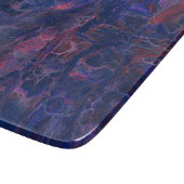 Blaues Violett und Korallenrot Marmor Akrylabstrak Schneidebrett (Ecke)