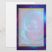 Blaues Violett und rosa Wirbles kosmisches Fraktal Briefpapier (Vorne/Hinten)