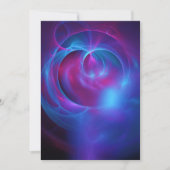 Blaues Violett und rosa Wirbles kosmisches Fraktal Einladung (Vorderseite)