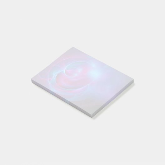 Blaues Violett und rosa Wirbles kosmisches Fraktal Post-it Klebezettel (angewinkelt)