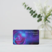Blaues Violett und rosa Wirbles kosmisches Fraktal Visitenkarte (Stehend Vorderseite)
