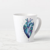 Blaues & violettes anatomisches Herz Milchtasse (Rechte Ecke)