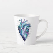 Blaues & violettes anatomisches Herz Milchtasse (Rechts)