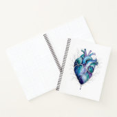 Blaues & violettes anatomisches Herz Notizblock (Innenseite)