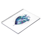 Blaues & violettes anatomisches Herz Notizblock (Linke Seite)