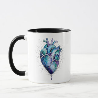 Blaues & violettes anatomisches Herz Tasse