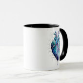 Blaues & violettes anatomisches Herz Tasse (VorderseiteRechts)