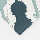 Blaues Violinmuster Fleecedecke (Ecke)