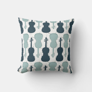 Blaues Violinmuster Kissen