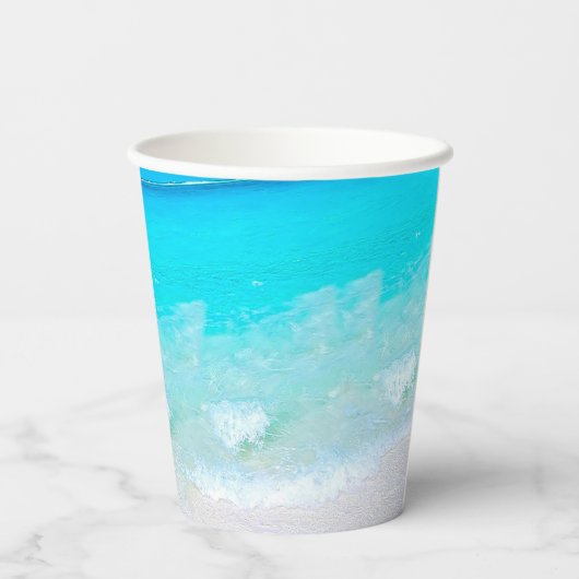Blaues Vitamin Meer Pappbecher (Rückseite)