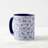 Blaues Vogel-Muster Delfts Tasse (Vorderseite Links)