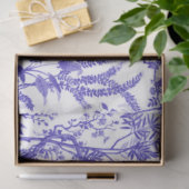 Blaues Vogelchinoiserie-Dekopapier Seidenpapier (Geschenk)