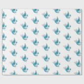 Blaues Vogelfliegerpapier Geschenkpapier (Flach)