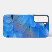 Blaues Vogelgefechtsmuster Samsung Galaxy Hülle (Rückseite (Horizontal))