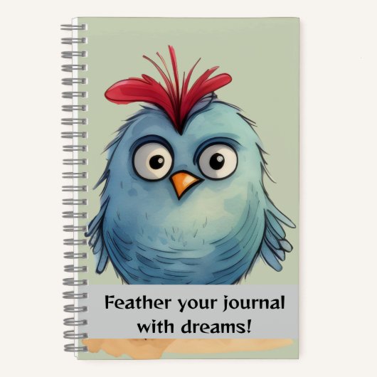 Blaues Vogelgezwitscher Notizblock (Vorderseite)