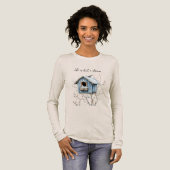 Blaues Vogelhaus Tri-Blend Shirt (Volle Vorderseite)