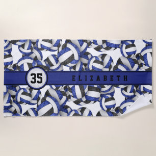 Blaues Volleyball-Team färbt Sportmuster Strandtuch