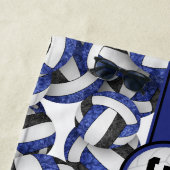 Blaues Volleyball-Team färbt Sportmuster Strandtuch (Beispiel)