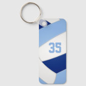 Blaues Volleyball-Team - Name der Kinder Schlüsselanhänger (Vorderseite)