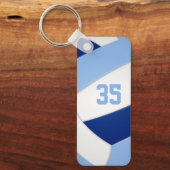 Blaues Volleyball-Team - Name der Kinder Schlüsselanhänger (Vorderseite)