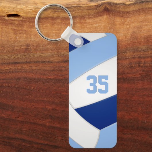 Blaues Volleyball-Team - Name der Kinder Schlüsselanhänger (Vorderseite)