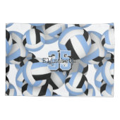 Blaues Volleyballmuster Kissenbezug (Rückseite)