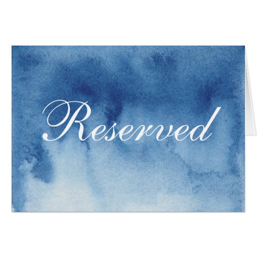 Blaues Vorzeichen Aquarell. Moderne Hochzeit (Vorderseite (Horizontal))