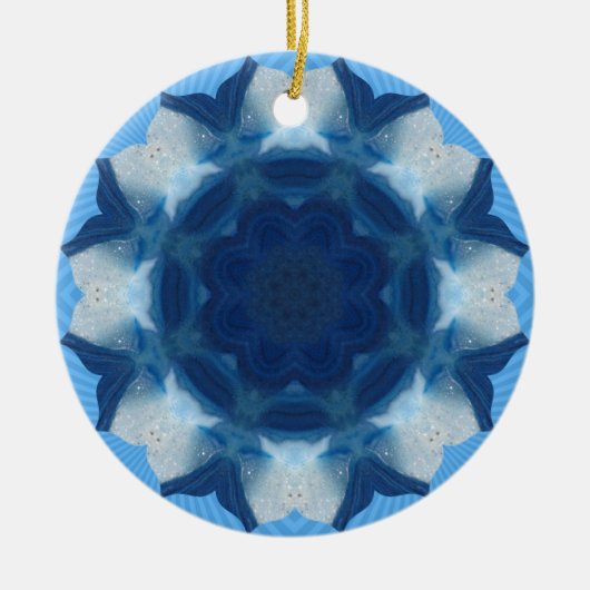 Blaues "Wal-Schwanz-" Muster! Keramikornament (Vorne)