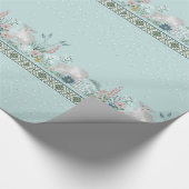 Blaues Waldlamm-Packpapier Geschenkpapier (Ecke)