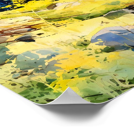 Blaues Waldmaler Poster (Ecke)