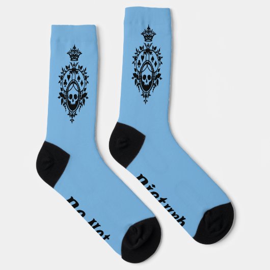 Blaues Wappen mit Skull und Cardsucks Socken (Rechts)