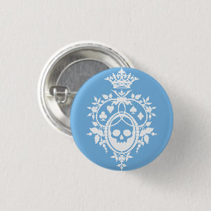 Blaues Wappen mit Skull und Cardsuits Button