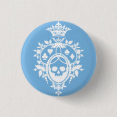 Blaues Wappen mit Skull und Cardsuits Button (Vorderseite)