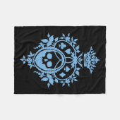 Blaues Wappen mit Skull und Cardsuits Fleece Blank (Vorderseite (Horizontal))