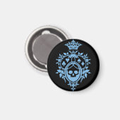 Blaues Wappen mit Skull und Cardsuits Magnet (Vorderseite/Rückseite)