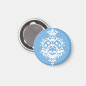 Blaues Wappen mit Skull und Cardsuits Magnet (Vorderseite/Rückseite)