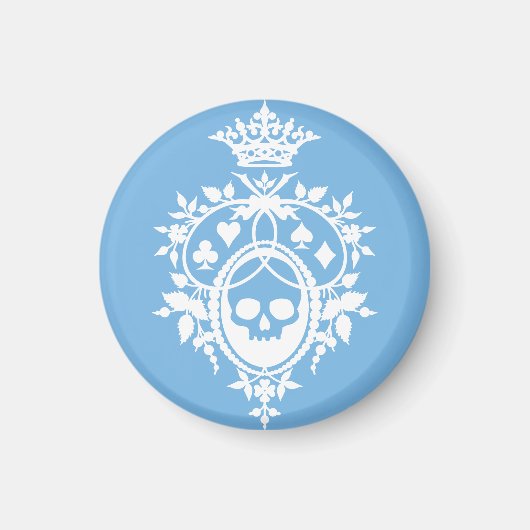 Blaues Wappen mit Skull und Cardsuits Magnet (Vorne)