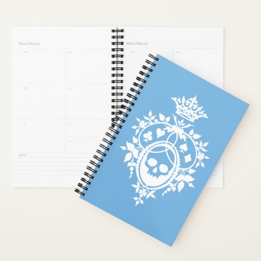 Blaues Wappen mit Skull und Cardsuits Planer (Anzeige)