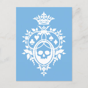 Blaues Wappen mit Skull und Cardsuits Postkarte