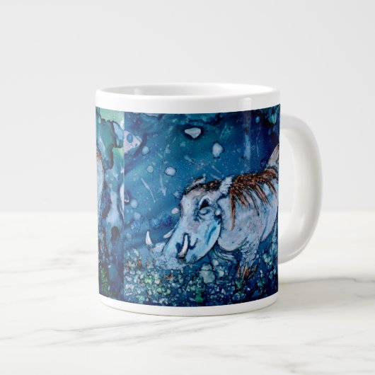 Blaues Warthog Jumbo-Tasse (Vorderseite Rechts)