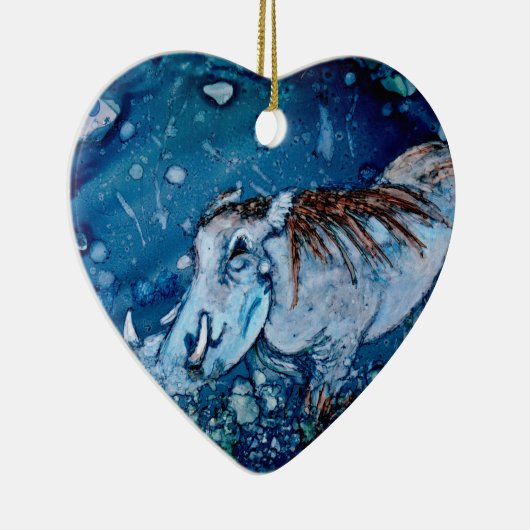 Blaues Warthog Keramikornament (Rechts)